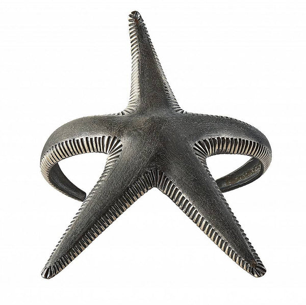 starfish cuff alpaca oxidized front view gogo jewelry