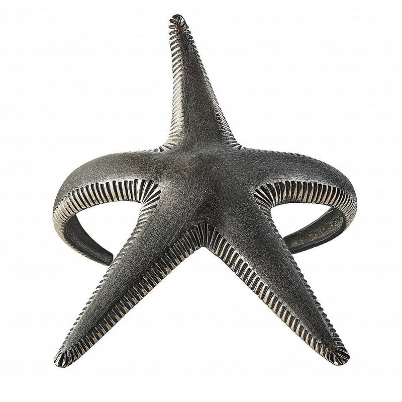 starfish cuff alpaca oxidized front view gogo jewelry