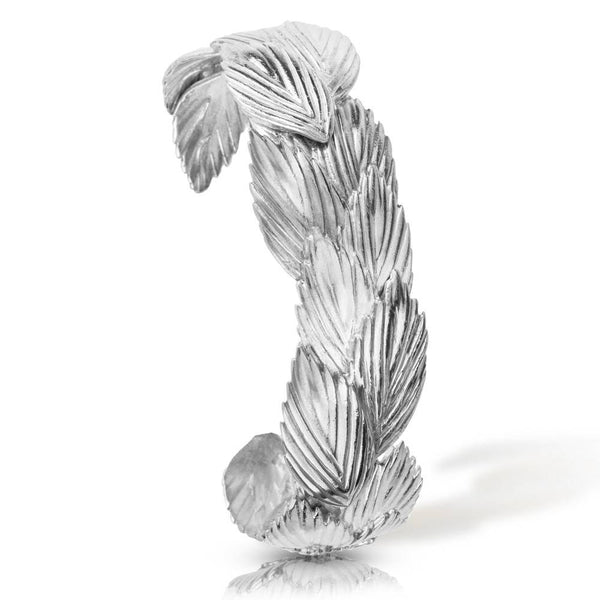 sterling silver sea oats cuff quarter view