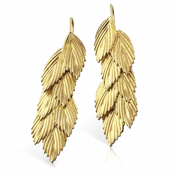 gold vermeil sea oats earrings with wire