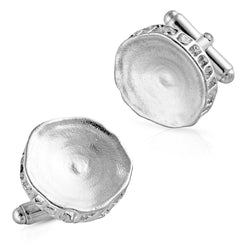 sterling silver shark vertebrae cufflinks