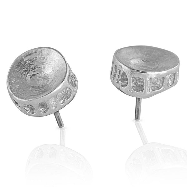 small sterling silver shark vertebrae earrings post gogo jewelry