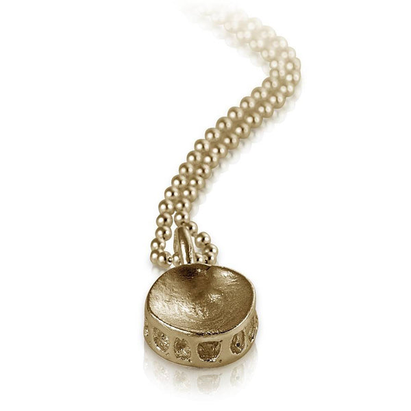 shark vertebrae pendant 14k gold on gold bead chain gogo jewelry