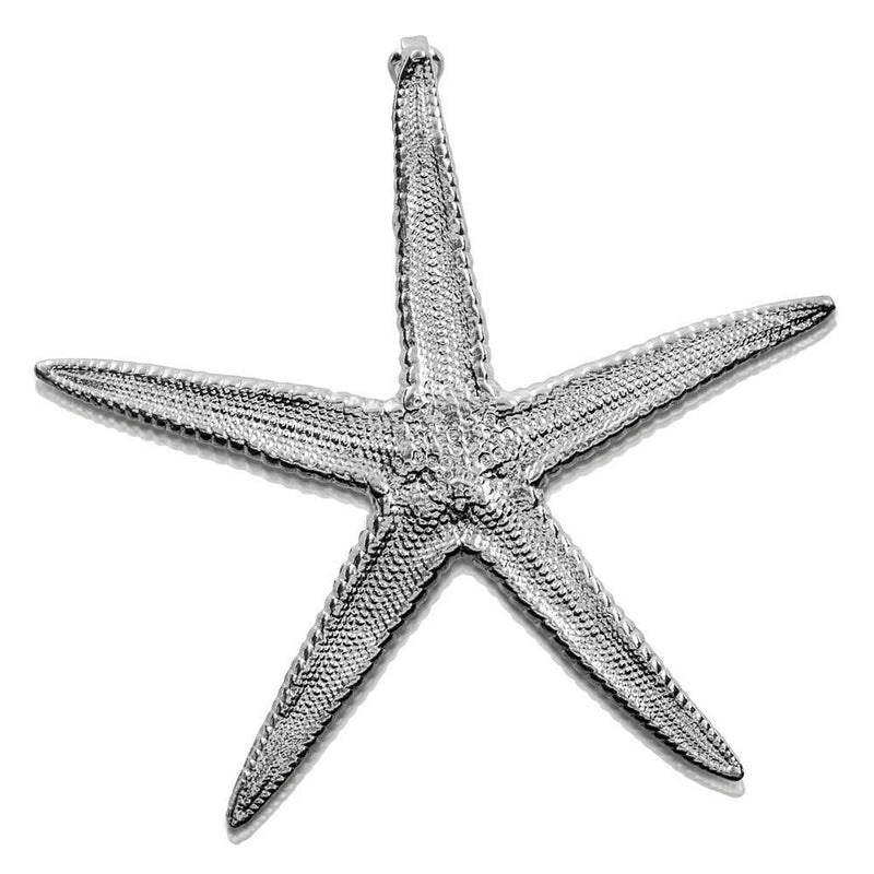 large starfish pendant sterling silver close up gogo jewelry