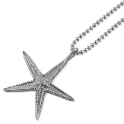 small starfish pendant sterling silver on silver bead chain gogo jewelry